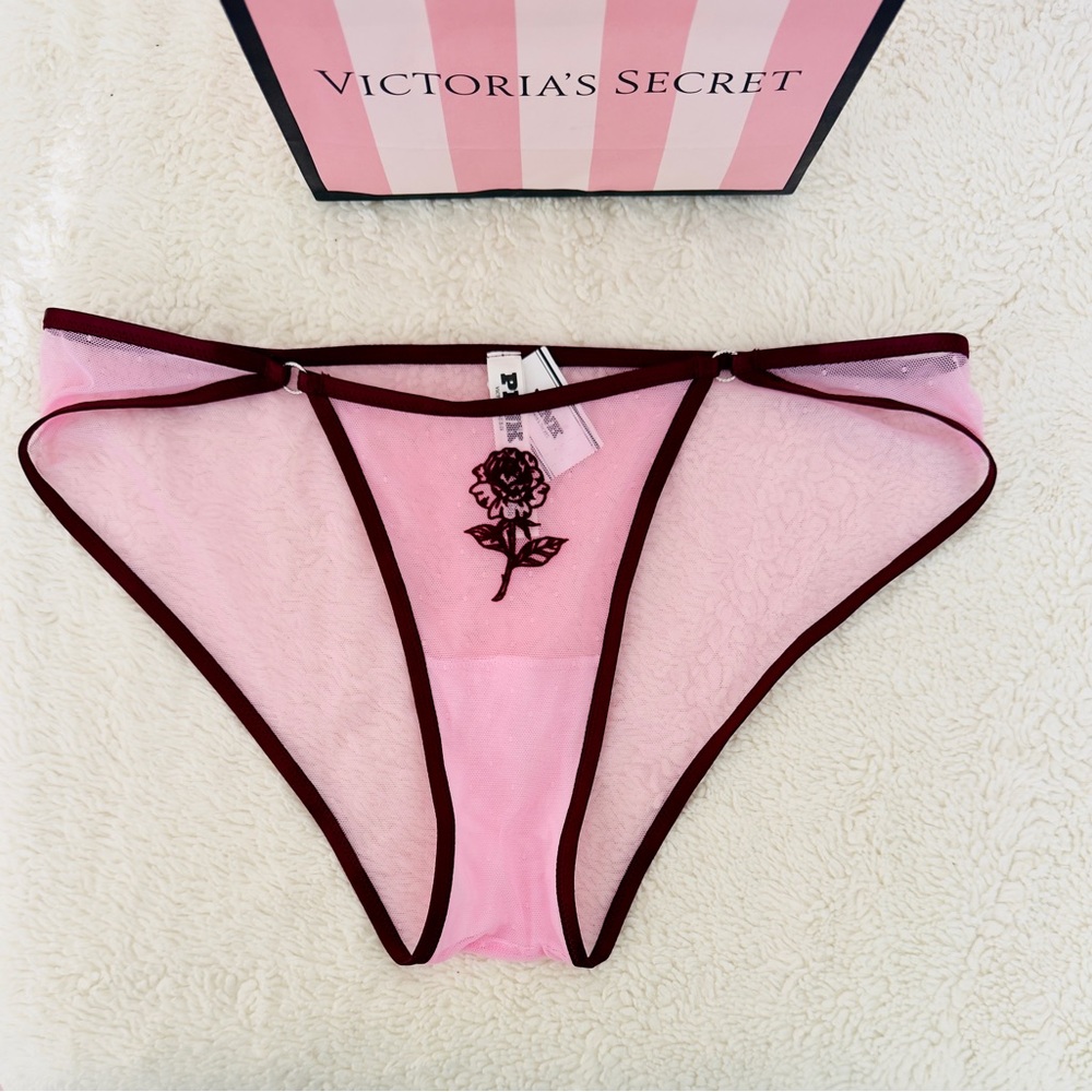 NWT PINK Wink Wild Rose Low Rise Cheeky Panty Size M